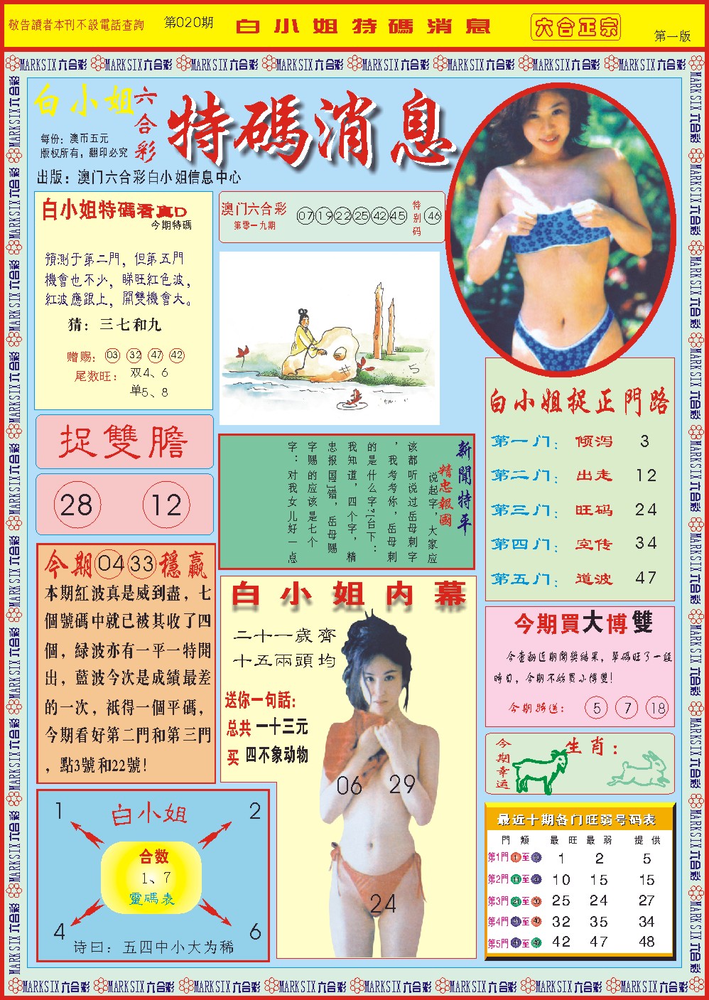 020期白小姐特码消息A[图]