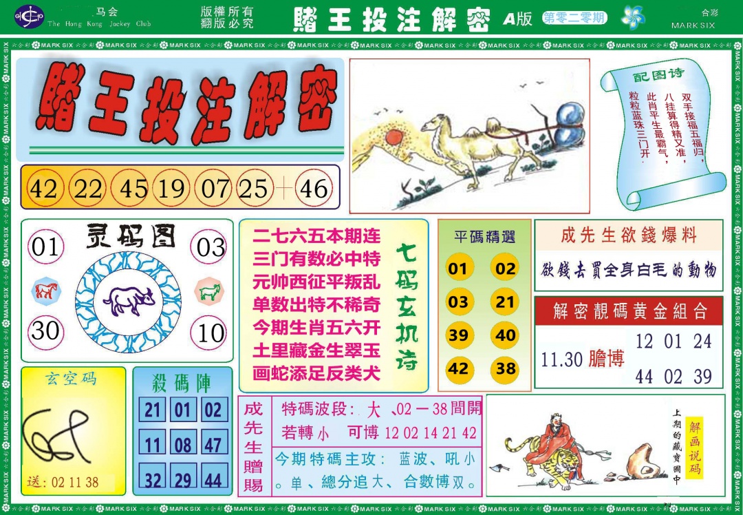 020期赌王投注解密[图]