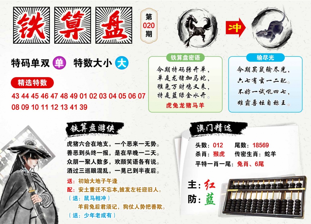 020期澳门铁算盘[图]