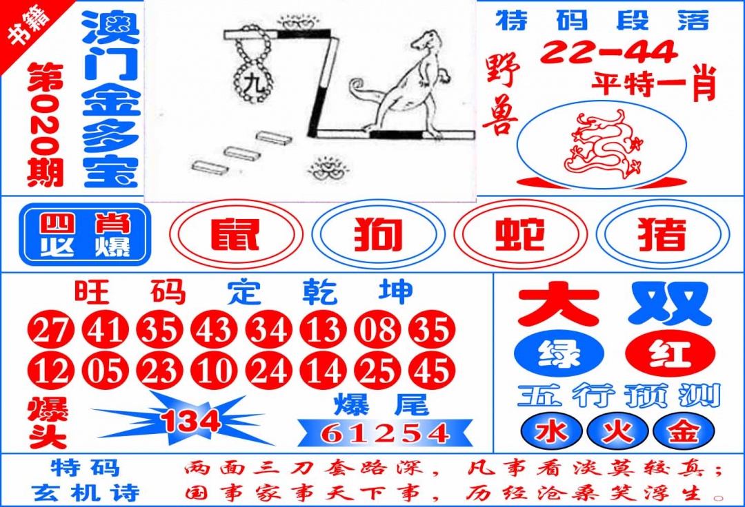 020期澳门金元宝[图]