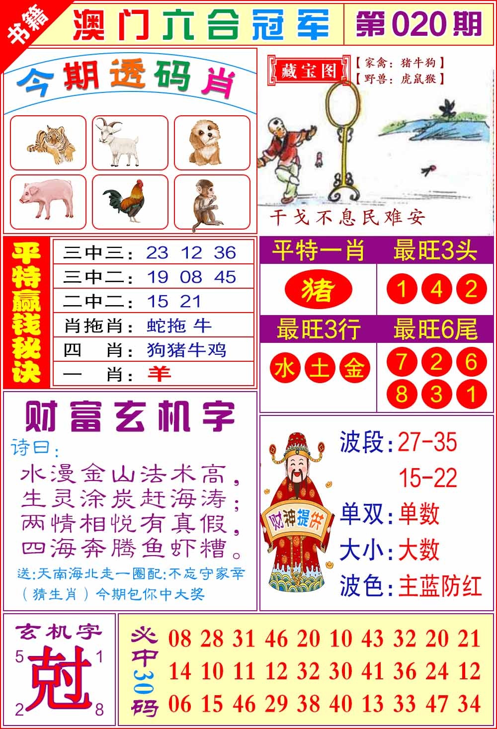 020期澳门六合冠军[图]