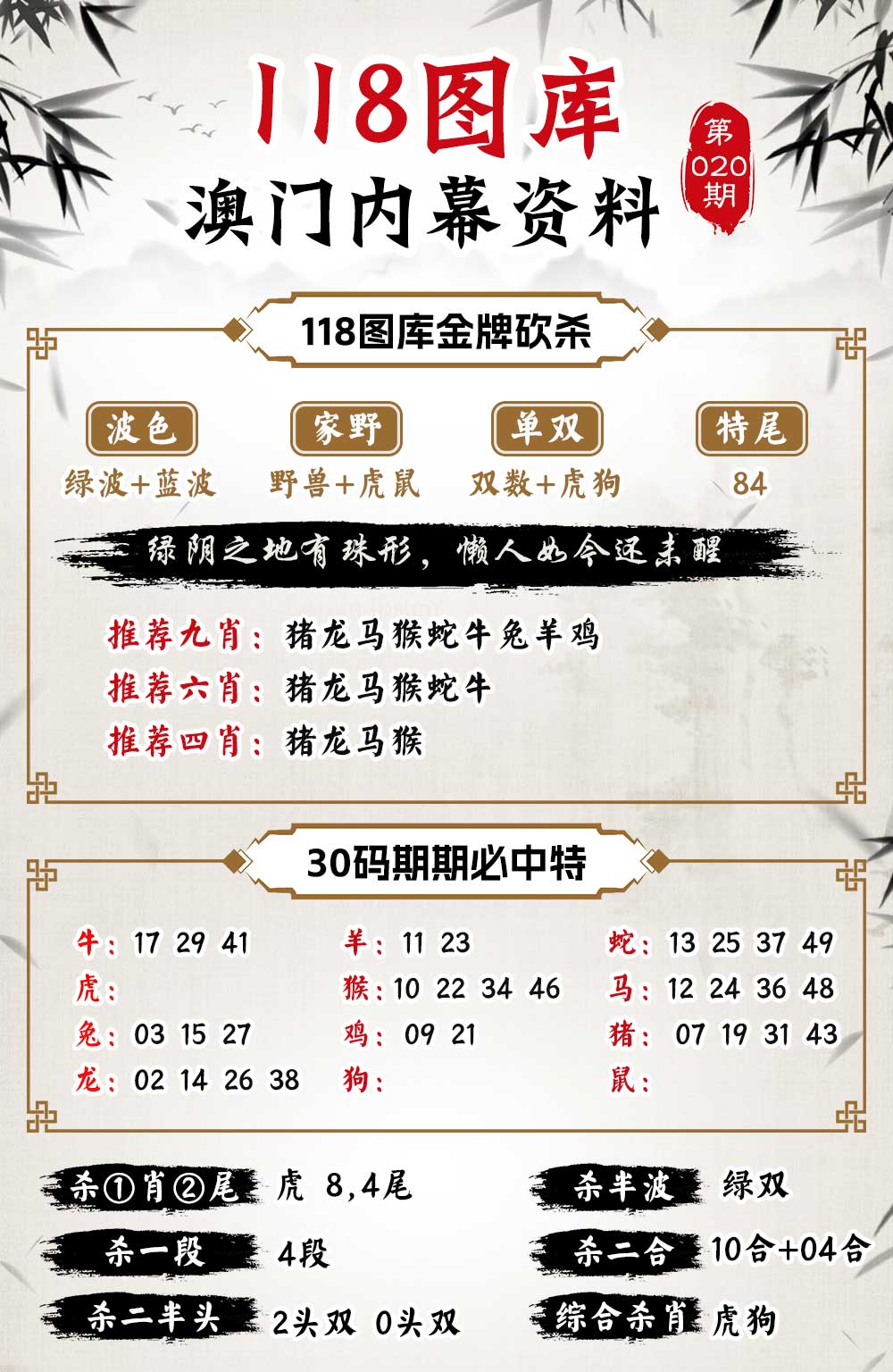 020期118内幕资料[图]