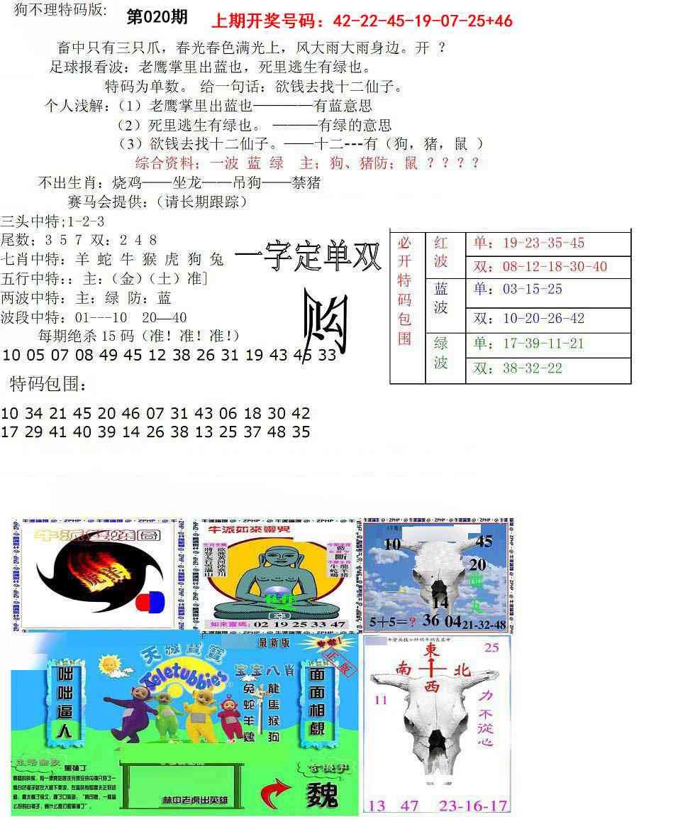 020期狗不理特码报[图]