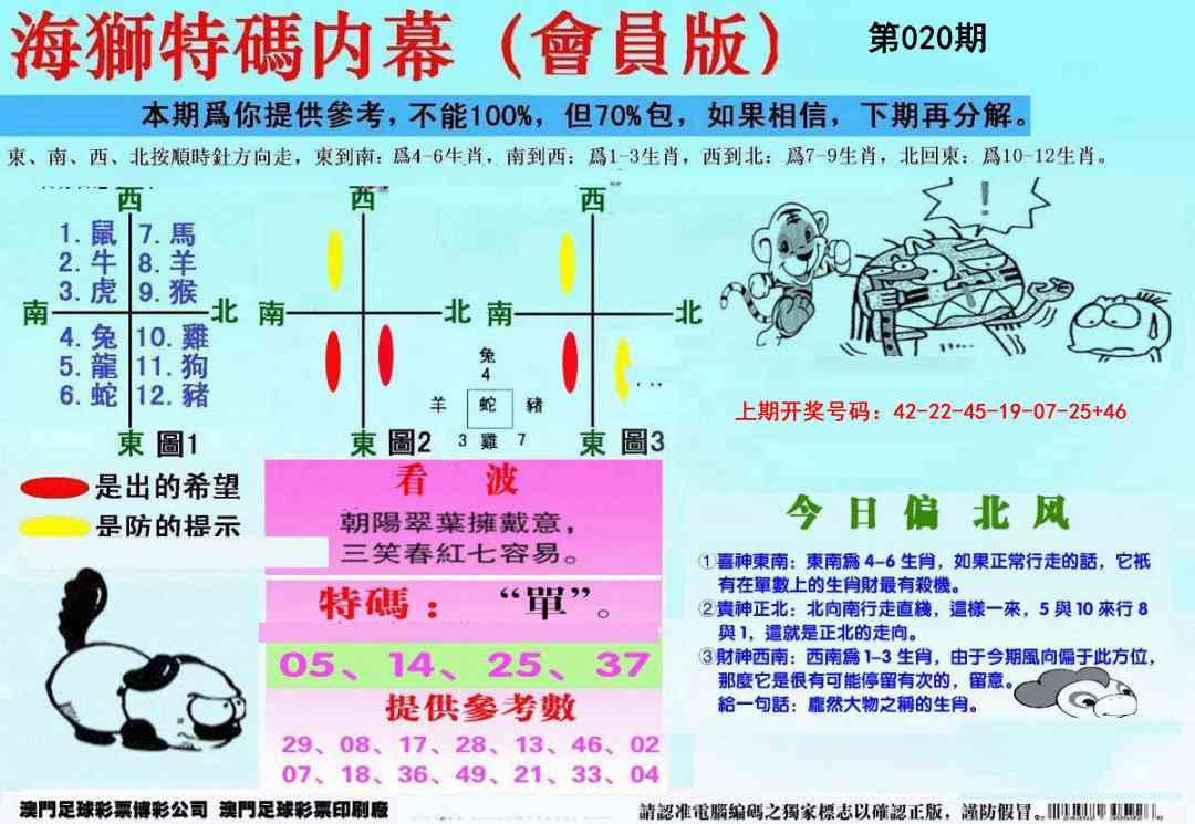 020期另版海狮特码内幕报[图]
