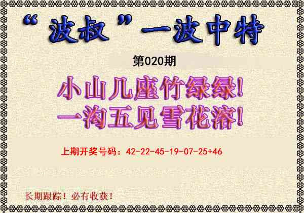 020期波叔一波中特[图]