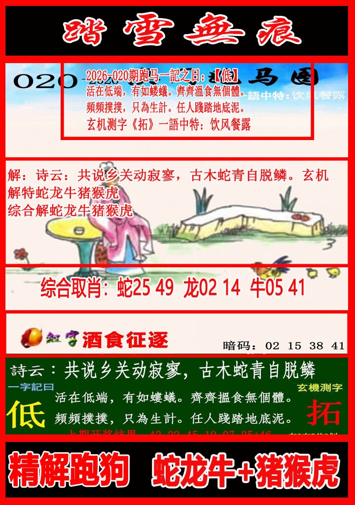 020期踏雪无痕跑马图[图]