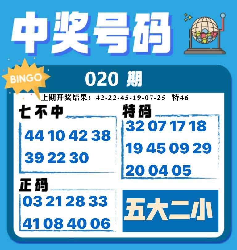 020期中奖号码[图]